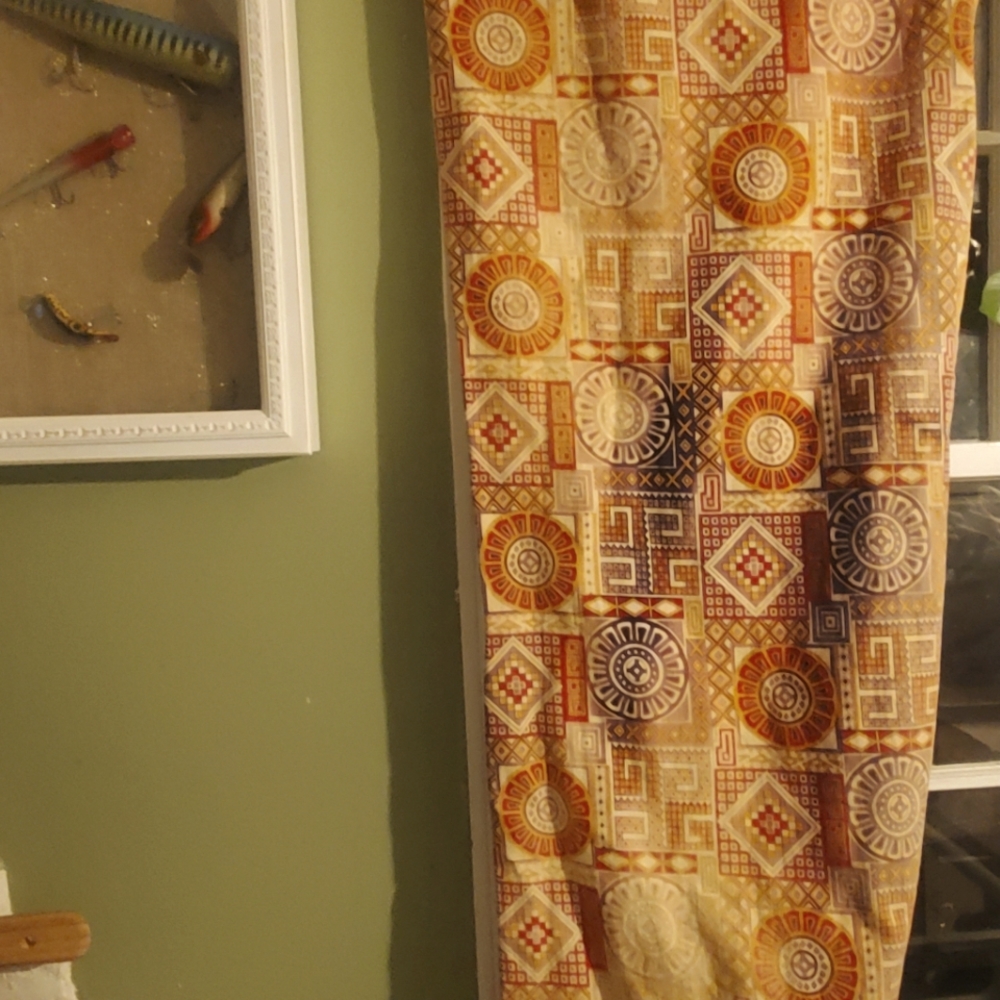 1970s Vintage Curtains. 4 Panels. 48 inches long.